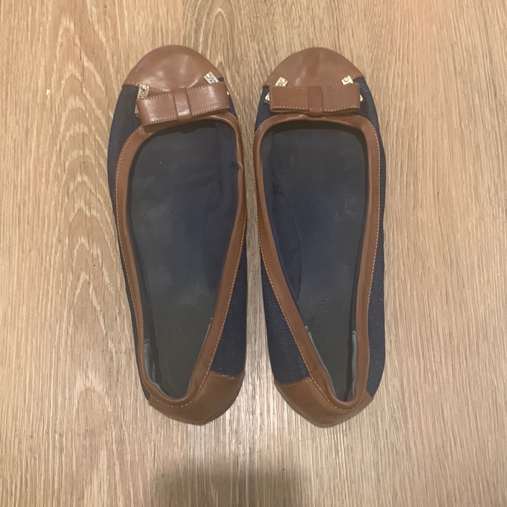 Guess jean and leather flats. Size 10, barely worn